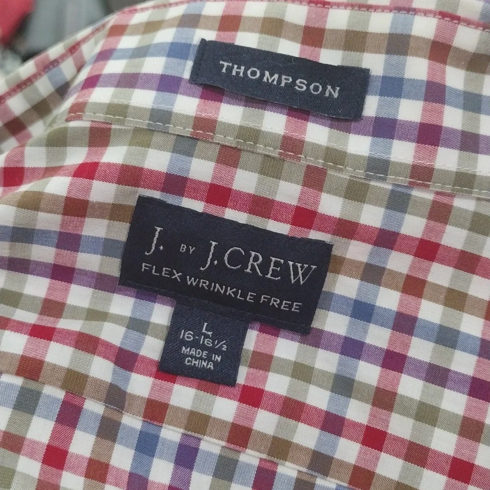 J. Crew mens purple, blue, green and brown plaid shirt. Large. 16 - 16.5 neck